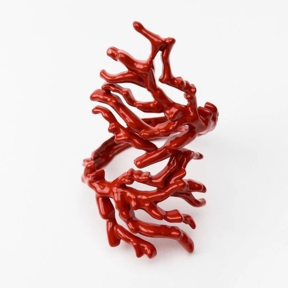 Zara Jewelry - Nwt-Zara Red Coral cuff bracelet